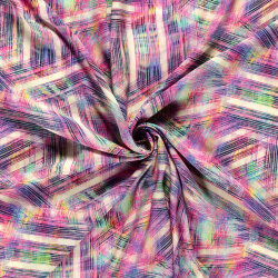 Viskose-Popeline Digital abstraktes Gekritzel - pink