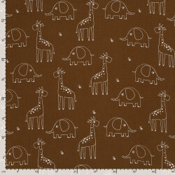 Musselin Giraffe & Elefant - schokobraun