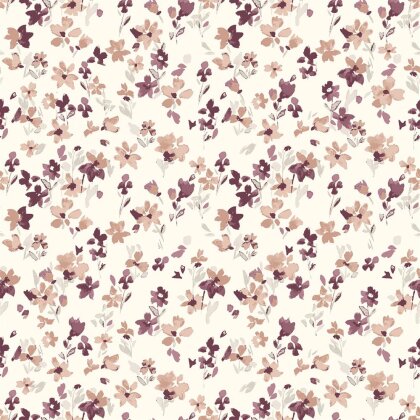 Musselin Digital kleine Blüten - creme