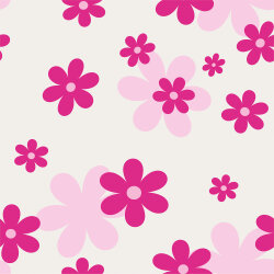Baumwolljersey pinker Blütenregen - creme