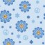 Baumwolljersey Peace-Blumen - hellblau