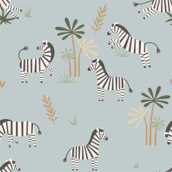 Baumwolljersey Zebras - softaltmint