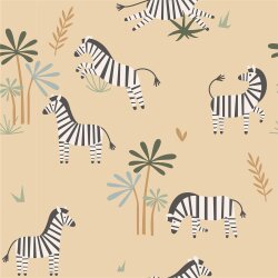 Baumwolljersey Zebras - beigerosa