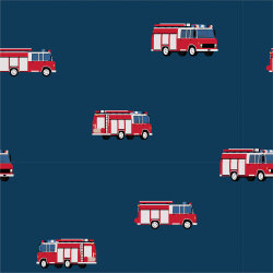 Baumwolljersey Feuerwehrwagen - stahlblau