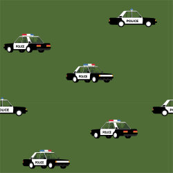 Baumwolljersey Polizeiwagen - grasgrün