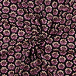 Feincord SonnenBlumen - schwarz