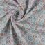 Musselin Digital Organic AquarellBlumen - weiss/petrol