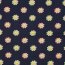 Baumwolljersey Neon Smiley Blumen - nachtblau