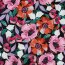 French Terry Digital grosse Blüten - schwarz