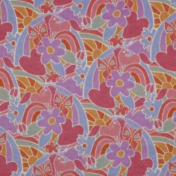 French Terry Digital gemalte Pastellwelt - rosa