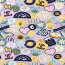 Baumwolljersey 80er Sticker Peace - helllila