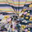 Baumwolljersey bunte Blockstreifen - blau
