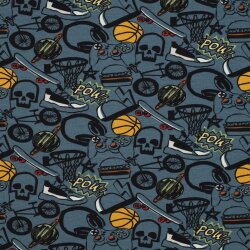 Baumwolljersey Cool - jeansblau