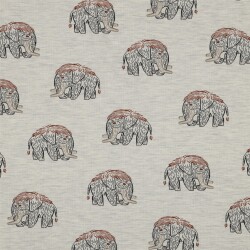 Baumwolljersey Mammut - cremegrau meliert