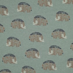 Baumwolljersey Mammut - dunkelmint meliert