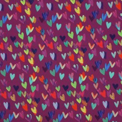 Softshell Digital bunte Herzen - helllila