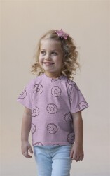 Baumwolljersey Glitzer Donuts - indigoblau meliert