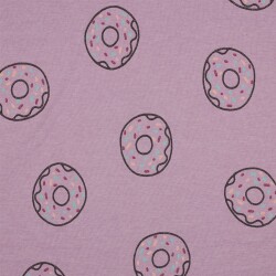 Baumwolljersey Glitzer Donuts - hellflieder meliert
