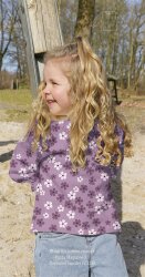 WaffelJersey Blütenregen - schattenblau