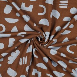 Alpenfleece geometrische Formen - braun