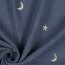 Musselin Bestickt Mond und Sterne - jeansblau