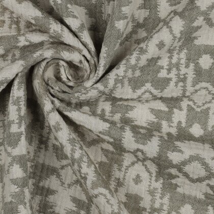 Musselin Jacquard AZTEC - dunkeloliv