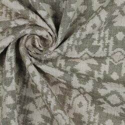 Musselin Jacquard AZTEC - dunkeloliv