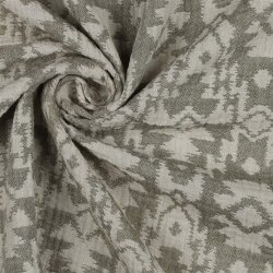 Musselin Jacquard Aztekenmuster - softoliv