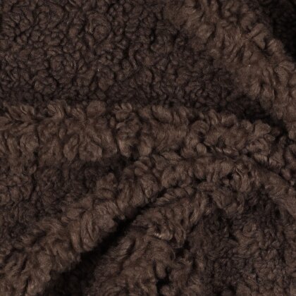 Teddystoff Boucle Uni- dunkelbraun