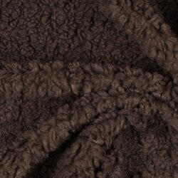 Teddystoff Boucle Uni- dunkelbraun