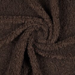 Teddystoff Boucle Uni- dunkelbraun