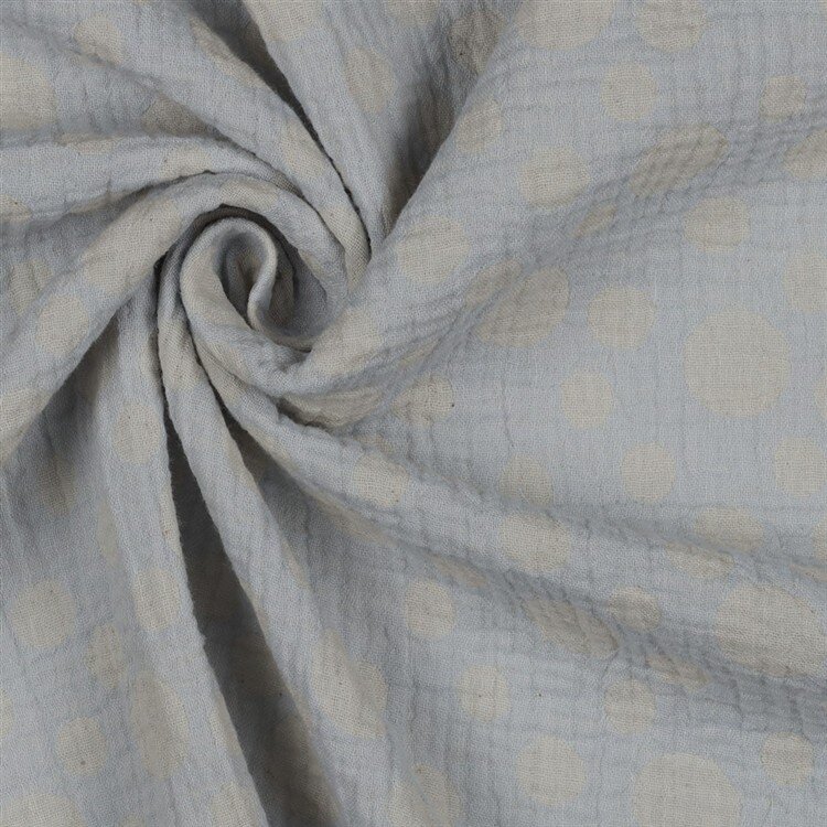 Musselin Punkte - blasshellblau