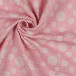 Musselin Jacquard Punkte - pink