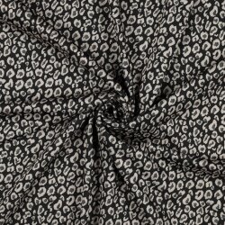 Strickstoff Jacquard Leopard - schwarz
