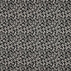 Strickstoff Jacquard Leopard - schwarz