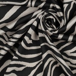 Strickstoff Jacquard Zebra - schwarz
