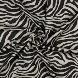 Strickstoff Jacquard Zebra - schwarz