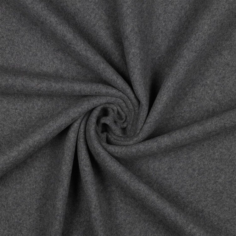 Baumwollfleece Uni Organic - dunkelgrau