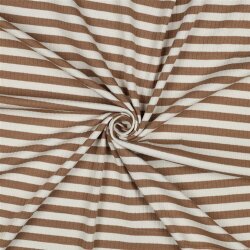 Rippenjersey Gestreift - rehbraun