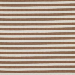 Rippenjersey Gestreift - rehbraun