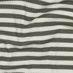 Rippenjersey Gestreift - gurkengrün