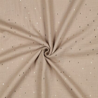 Musselin Gold Striche - beige