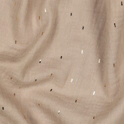 Musselin Gold Striche - beige