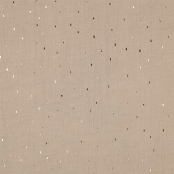 Musselin Gold Striche - beige