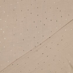 Musselin Gold Striche - beige