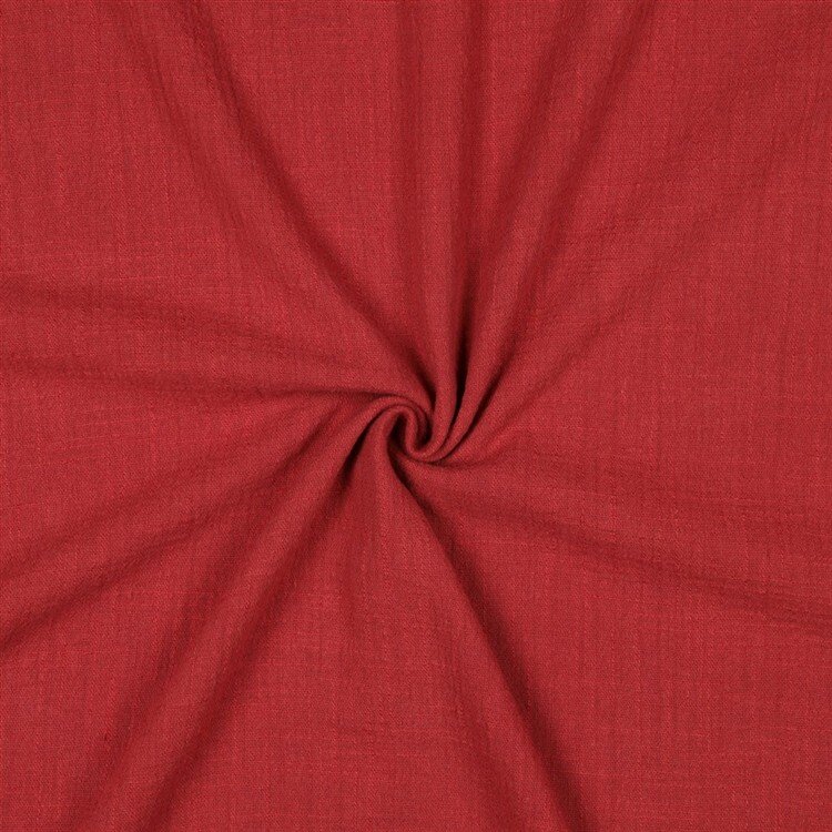 Baumwollstoff Slub vorgewaschen - rot