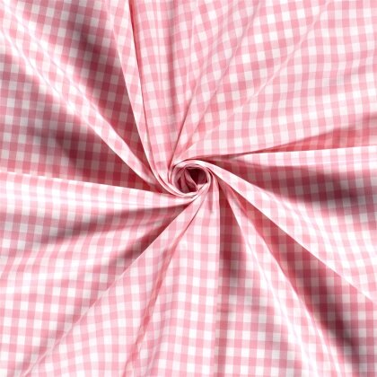 Baumwollpopeline garngefärbt - Vichy Karo 10mm rosa