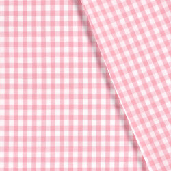 Baumwollpopeline garngefärbt - Vichy Karo 10mm rosa