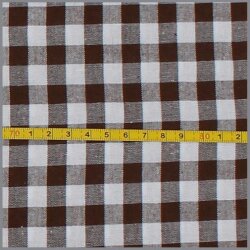 Baumwollpopeline garngefärbt - Vichy Karo 10mm braun