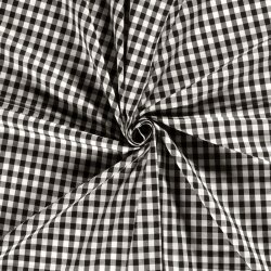 Baumwollpopeline garngefärbt - Vichy Karo 10mm schwarz